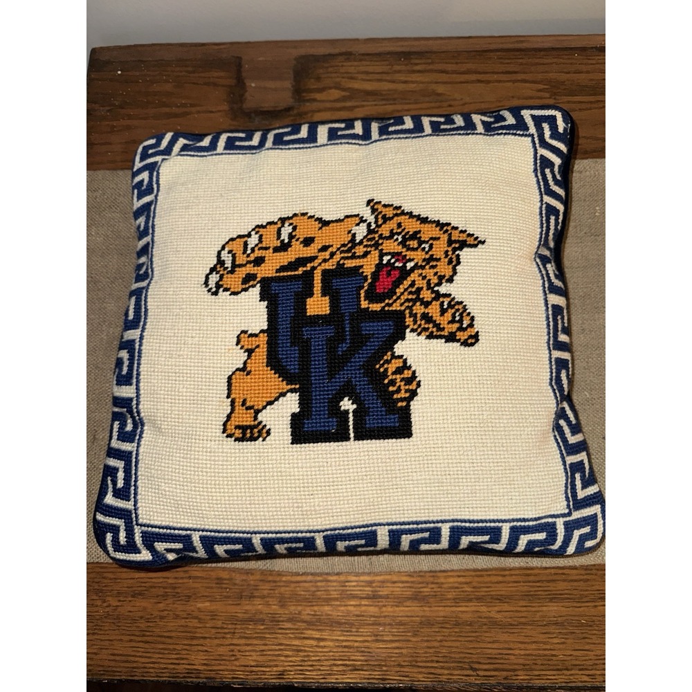 VTG UK Kentucky Wildcats Needlepoint Pillow